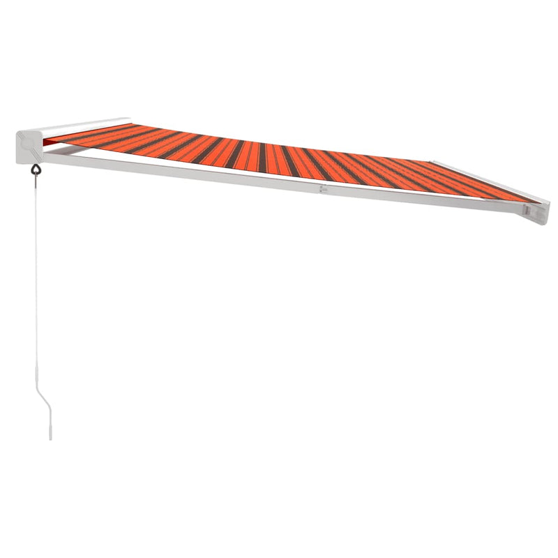 Retractable Awning Orange and Brown 4.5x3 m Fabric and Aluminium