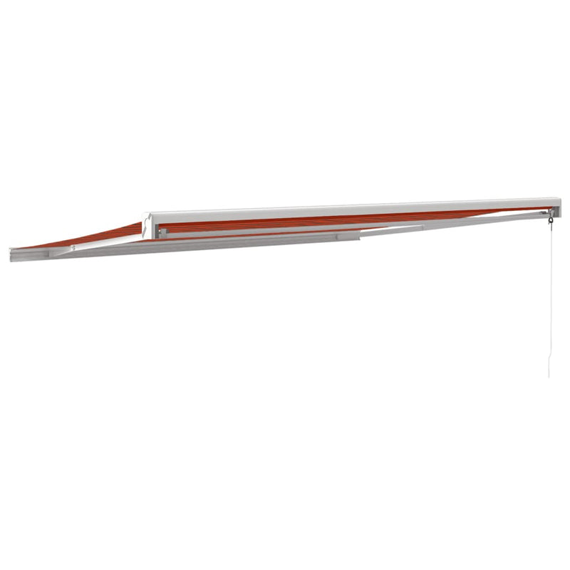 Retractable Awning Orange and Brown 4.5x3 m Fabric and Aluminium