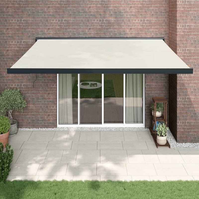 Retractable Awning Cream 4x3 m Fabric and Aluminium