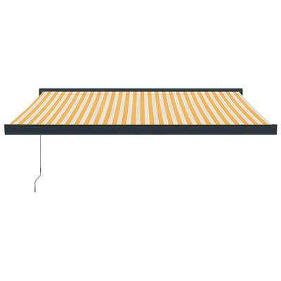 Retractable Awning Yellow and White 3x2.5 m Fabric and Aluminium