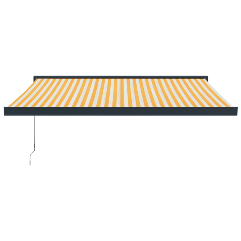 Retractable Awning Yellow and White 3x2.5 m Fabric and Aluminium