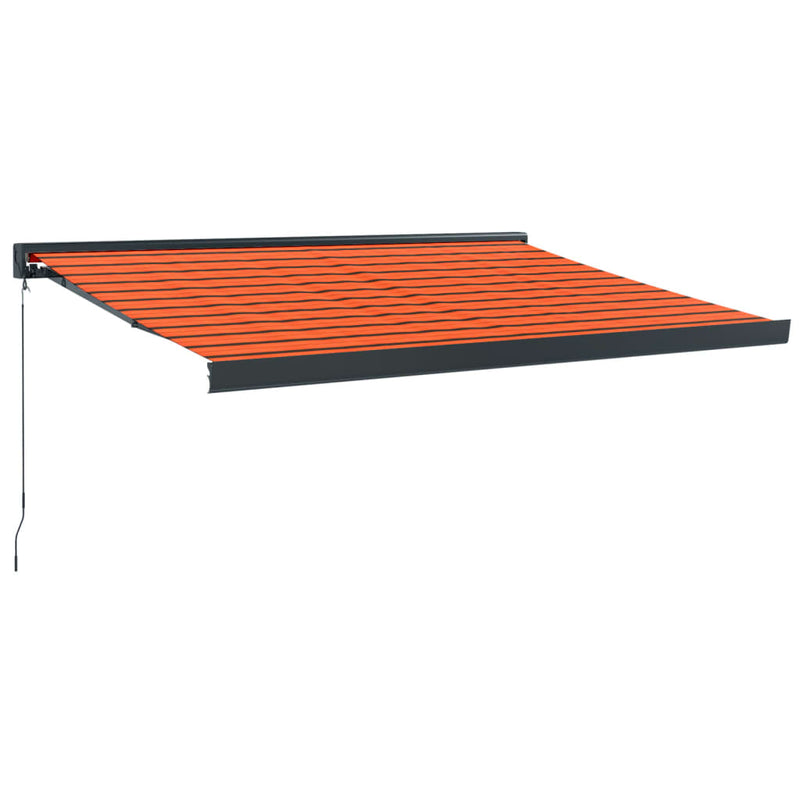 Retractable Awning Orange and Brown 3.5x2.5 m Fabric and Aluminium