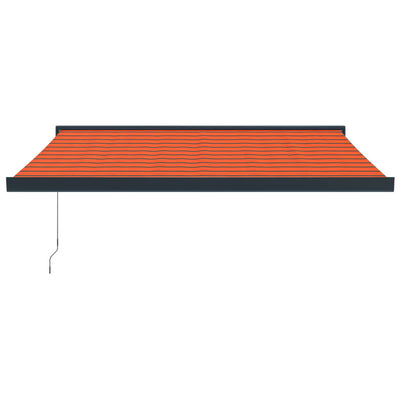 Retractable Awning Orange and Brown 3.5x2.5 m Fabric and Aluminium