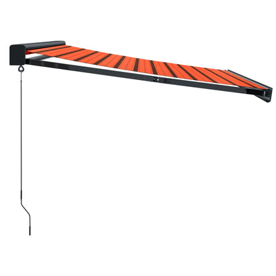 Retractable Awning Orange and Brown 3.5x2.5 m Fabric and Aluminium