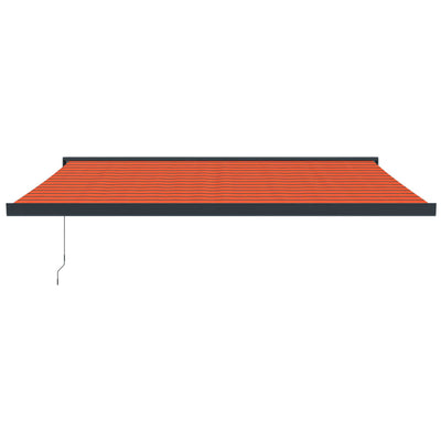 Retractable Awning Orange and Brown 4x3 m Fabric and Aluminium