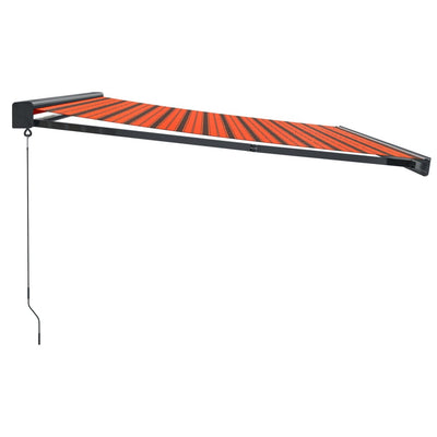 Retractable Awning Orange and Brown 4x3 m Fabric and Aluminium