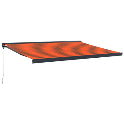 Retractable Awning Orange and Brown 4.5x3 m Fabric and Aluminium