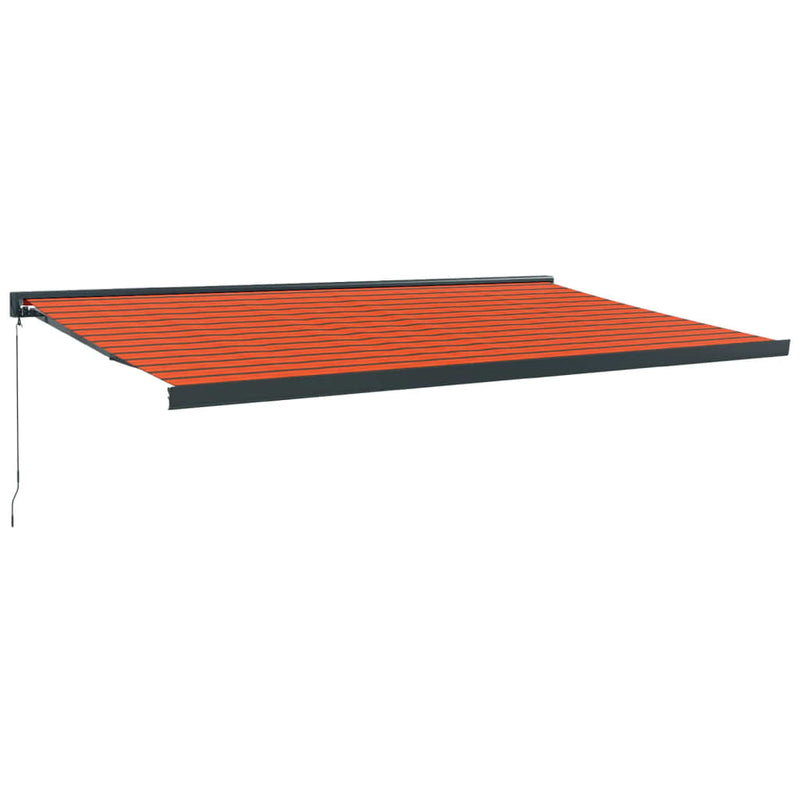 Retractable Awning Orange and Brown 5x3 m Fabric and Aluminium