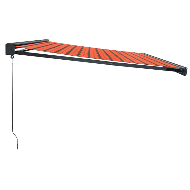 Retractable Awning Orange and Brown 5x3 m Fabric and Aluminium