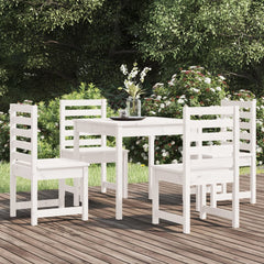 5 Piece Garden Dining Set Solid Wood Pine White pine