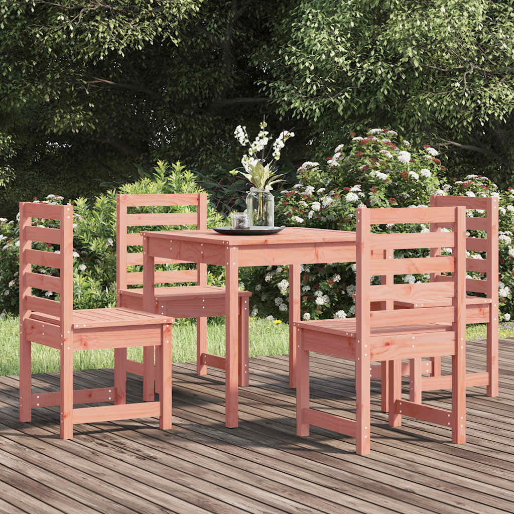 5 Piece Garden Dining Set Solid Wood Pine Natural douglas
