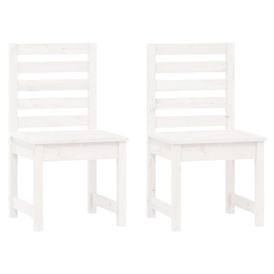 4 Piece Garden Dining Set White Solid Wood Pine