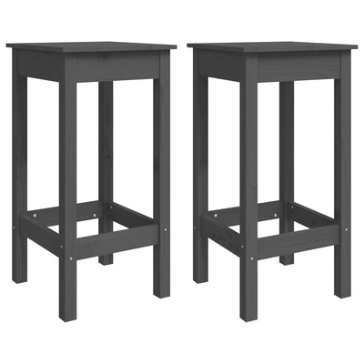 3 Piece Garden Bar Set Grey Solid Wood Pine