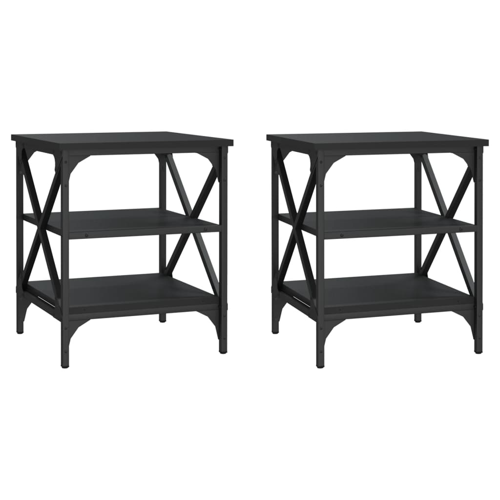 vidaXL Side Tables 2 pcs Black 40x42x50 cm Engineered Wood 2