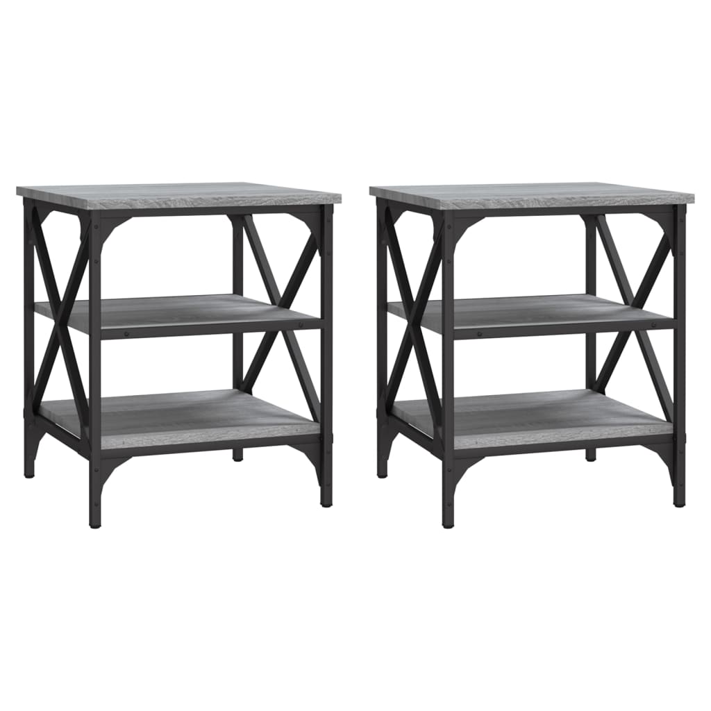 vidaXL Side Tables 2 pcs Grey Sonoma 40x42x50 cm Engineered Wood 2