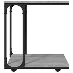 vidaXL Side Table with Wheels Grey Sonoma 50x35x55.5cm Engineered Wood 5