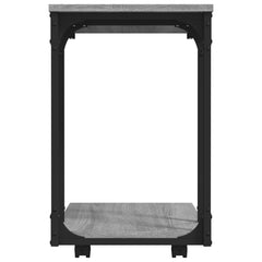 vidaXL Side Table with Wheels Grey Sonoma 50x35x55.5cm Engineered Wood 6
