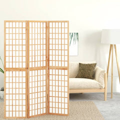 Folding 3-Panel Room Divider Japanese Style Natural 120 x 170 cm