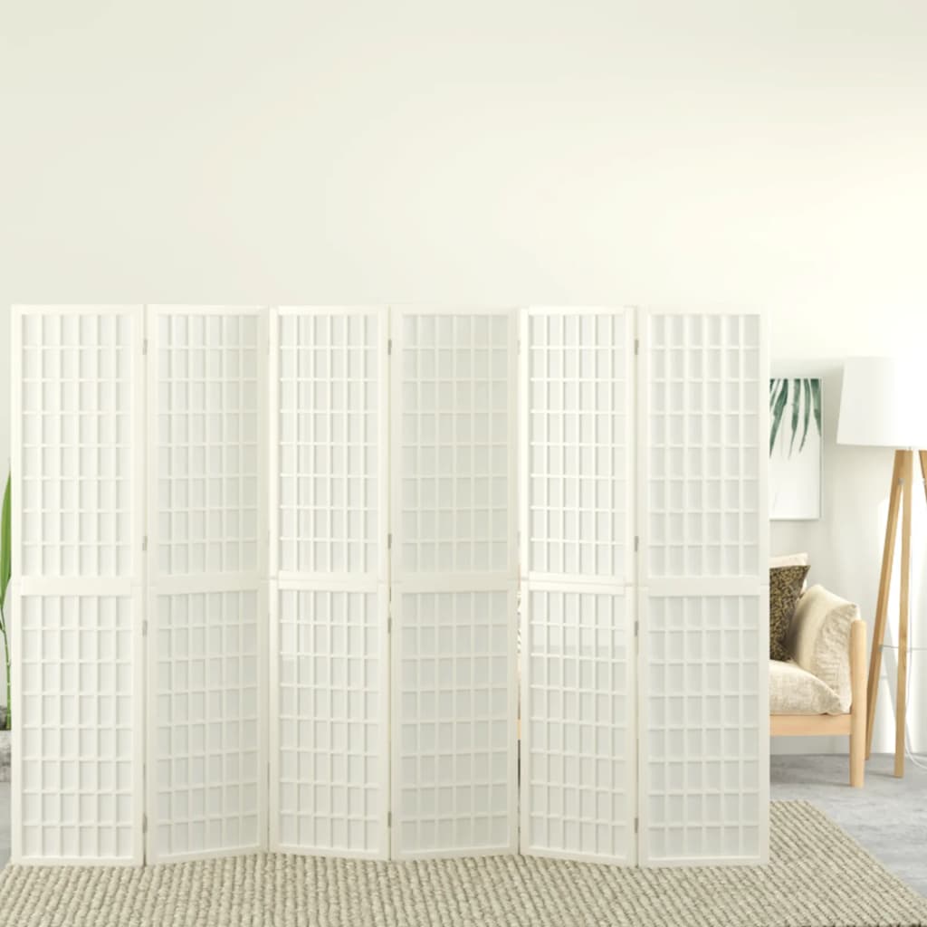 Folding 3-Panel Room Divider Japanese Style White 240 x 170 cm