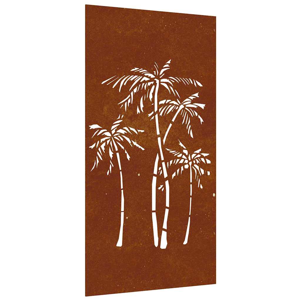 vidaXL Garden Wall Decoration 105x55 cm Corten Steel Palm Tree Design 2
