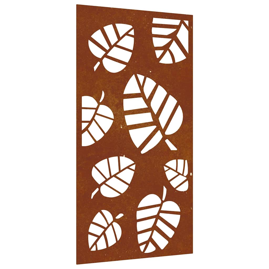 vidaXL Garden Wall Decoration 105x55 cm Corten Steel Leaf Design 2
