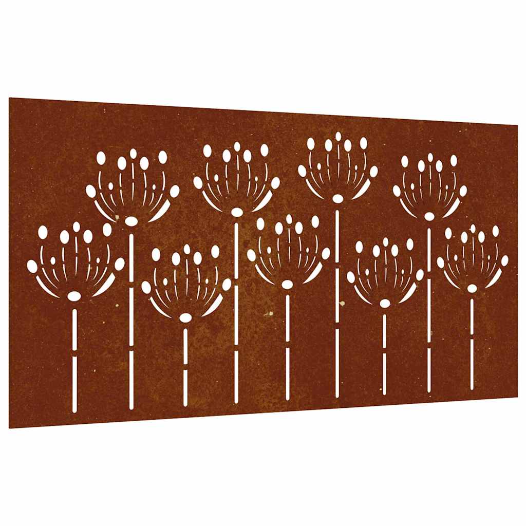 824499 vidaXL Garden Wall Decoration 105x55 cm Corten Steel Flower Design 2