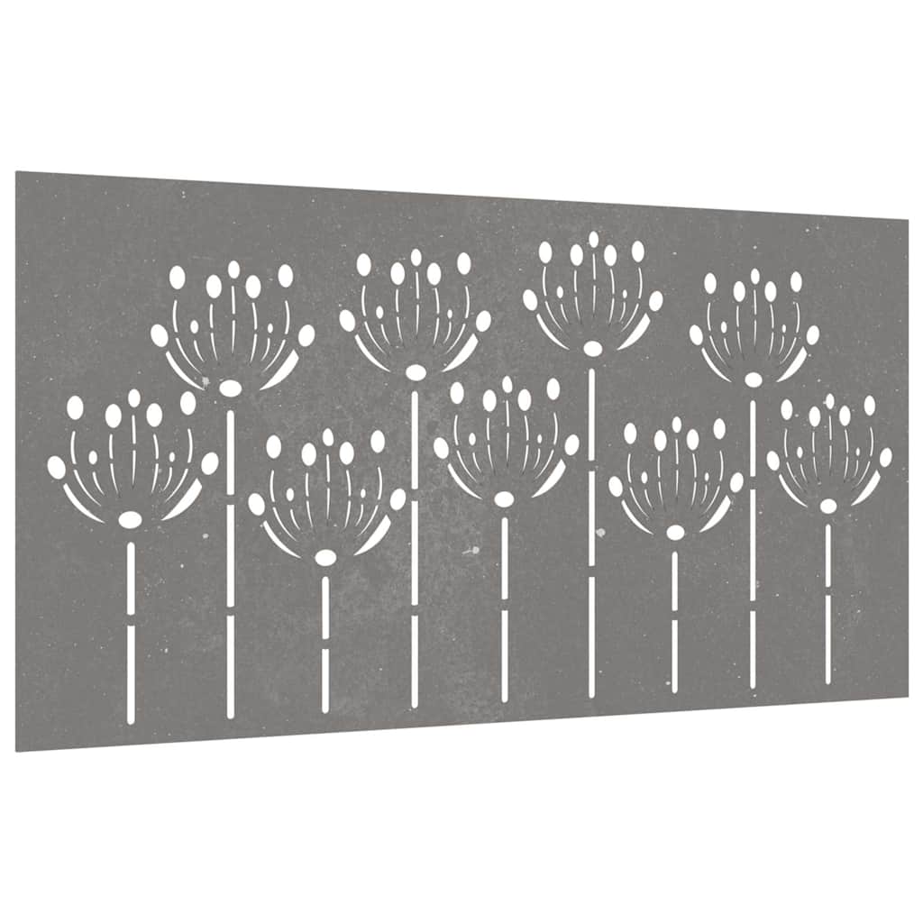 824499 vidaXL Garden Wall Decoration 105x55 cm Corten Steel Flower Design 3