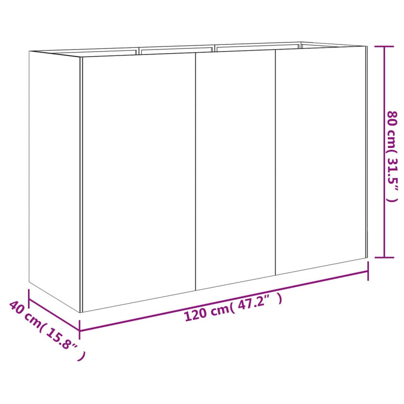 Garden Raised Bed 120x40x80 cm Corten Steel