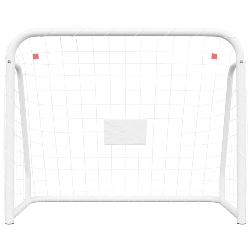 Football Goal with Net White 125x96x60 cm Steel&Polyester