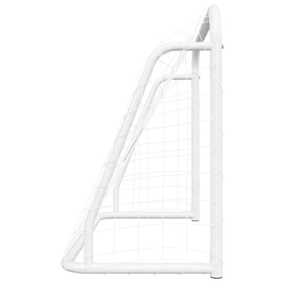 Football Goal with Net White 125x96x60 cm Steel&Polyester