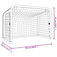vidaXL Hockey Goal with Net Red&Black 68x32x47 cm Steel&Polyester 6