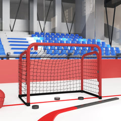 vidaXL Hockey Goal with Net Red&Black 68x32x47 cm Steel&Polyester 1