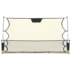 vidaXL Football Rebounder Net Black and Yellow 183x85x120 cm Polyester 3