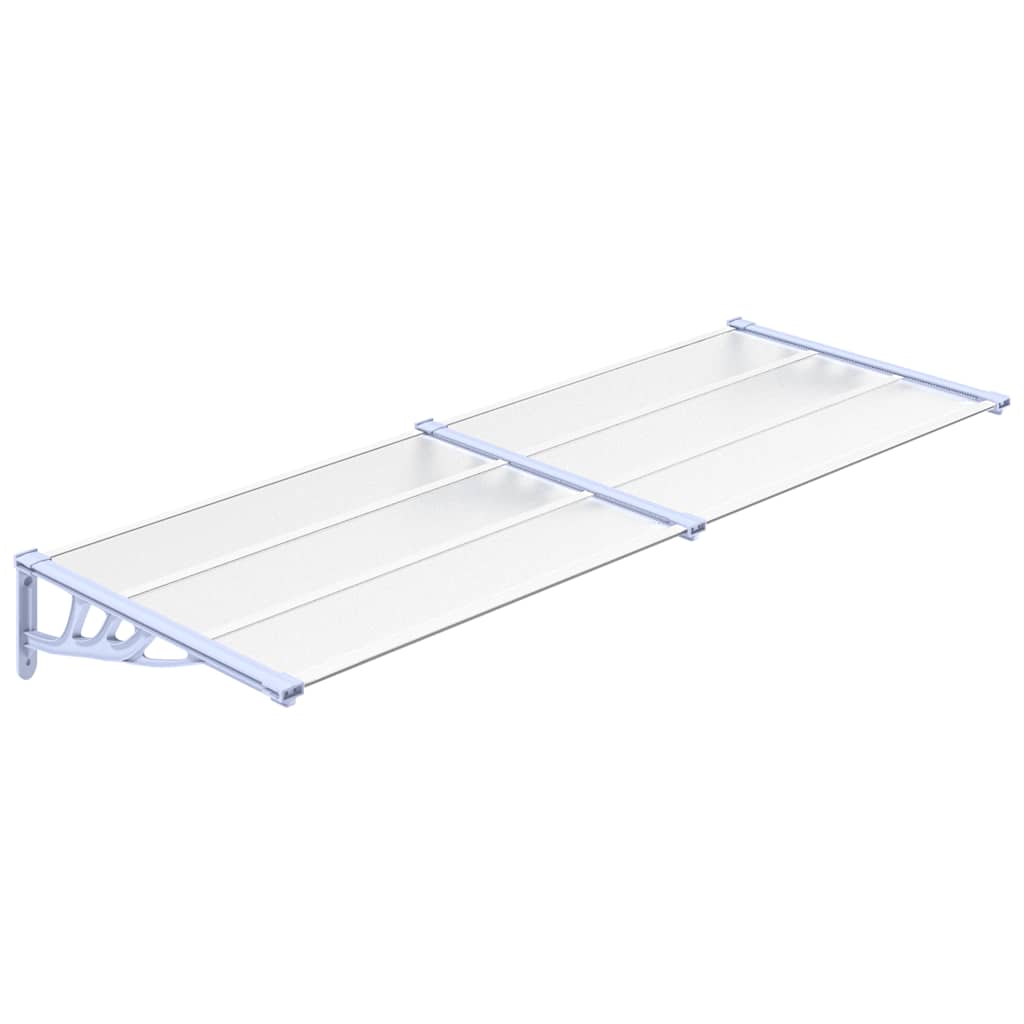 Door Canopy Grey and Transparent Polycarbonate 239 x 90 cm