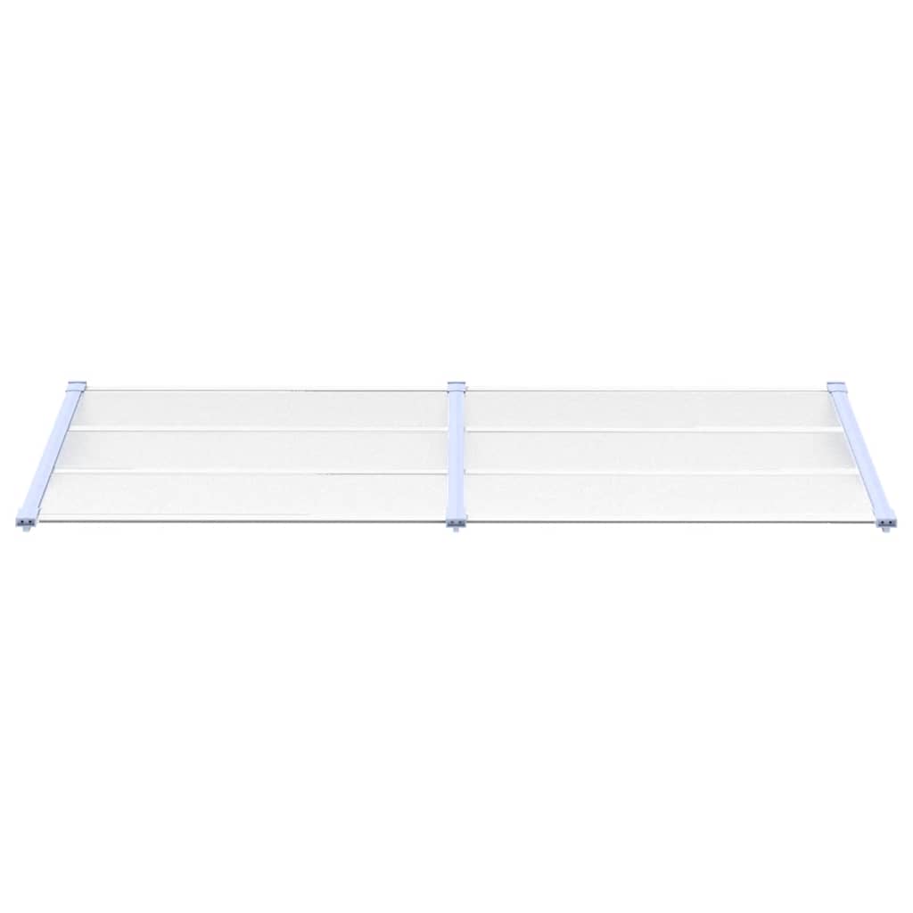 Door Canopy Grey and Transparent Polycarbonate 239 x 90 cm