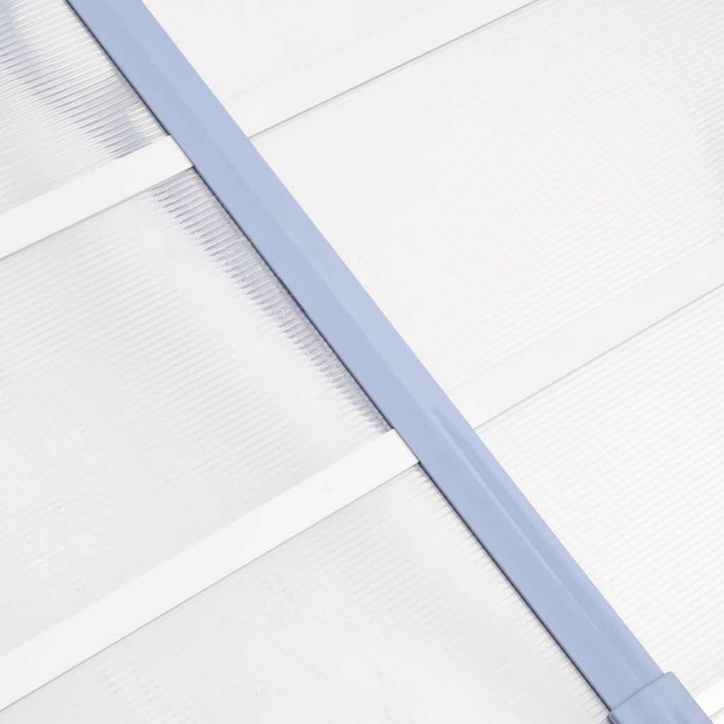 Door Canopy Grey and Transparent Polycarbonate 239 x 90 cm