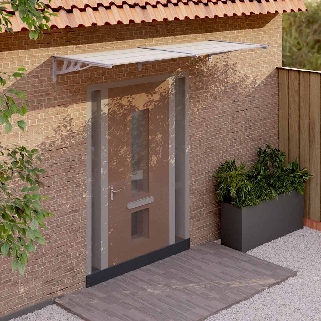 Door Canopy Grey and Transparent Polycarbonate 239 x 90 cm