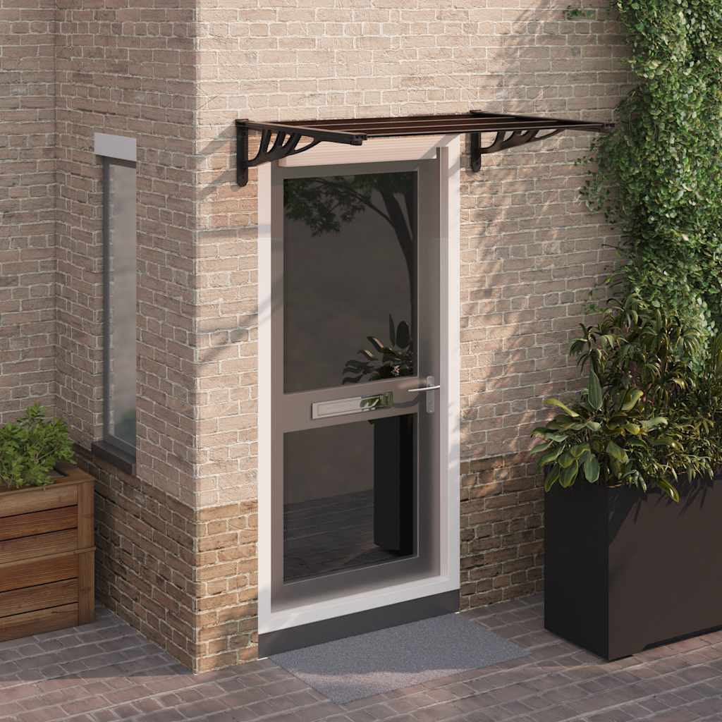 Door Canopy Black Polycarbonate 122 x 90 cm