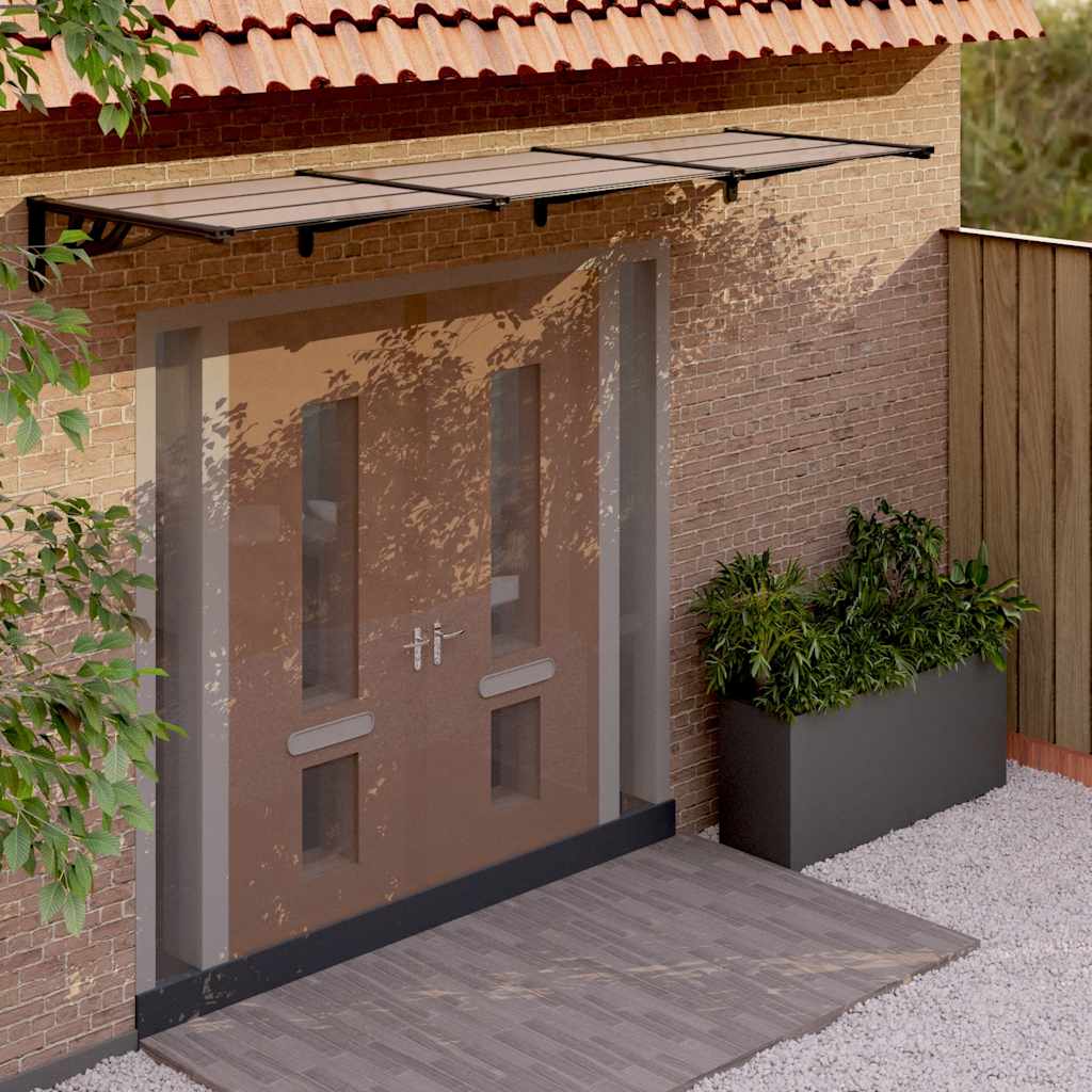 vidaXL Door Canopy Black Polycarbonate