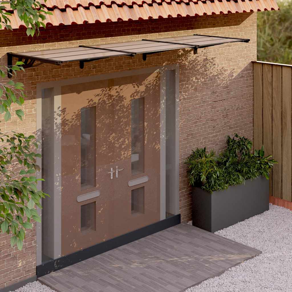 vidaXL Door Canopy Black Polycarbonate