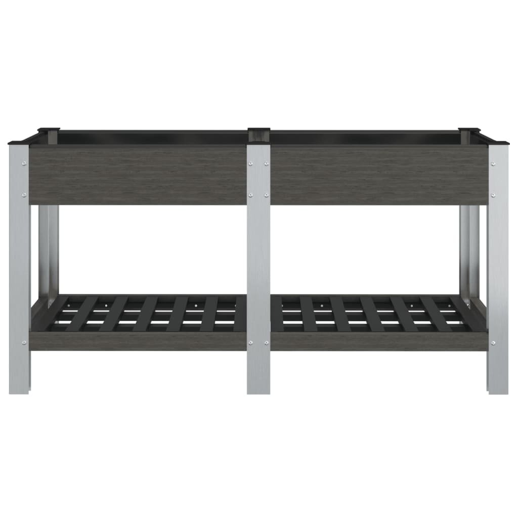 Garden Raised Bed with Shelf Grey WPC 175 cm