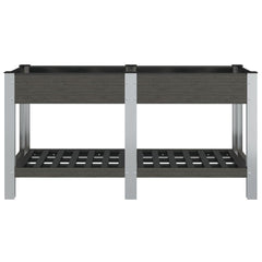 Garden Raised Bed with Shelf Grey WPC 175 cm