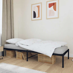 vidaXL Metal Bed Frame without Mattress Black 90x190cm 1