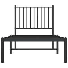 vidaXL Metal Bed Frame without Mattress with Headboard Black 80x200cm 5