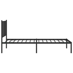 vidaXL Metal Bed Frame without Mattress with Headboard Black 80x200cm 6