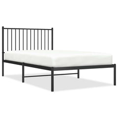vidaXL Metal Bed Frame without Mattress with Headboard Black 100x190cm 2