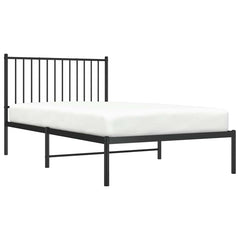 vidaXL Metal Bed Frame without Mattress with Headboard Black 100x190cm 5