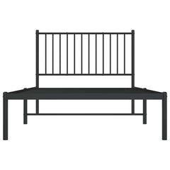 vidaXL Metal Bed Frame without Mattress with Headboard Black 100x190cm 6
