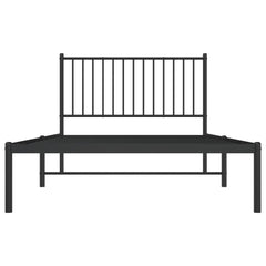 vidaXL Metal Bed Frame without Mattress with Headboard Black 107x203cm 5