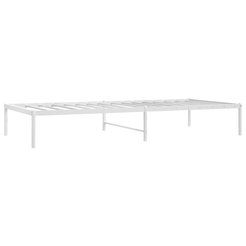 vidaXL Metal Bed Frame without Mattress White 90x200cm 3